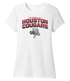 Women's Houston Cougars Premium Tri-Blend Tee Shirt - Full Color Fade with Cougar