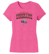 Women's Houston Cougars Premium Tri-Blend Tee Shirt - Full Color Fade with Cougar