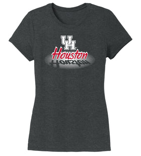 Women's Houston Cougars Premium Tri-Blend Tee Shirt - Spotlight and Shadow Houston