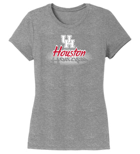 Women's Houston Cougars Premium Tri-Blend Tee Shirt - Spotlight and Shadow Houston