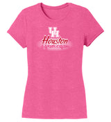 Women's Houston Cougars Premium Tri-Blend Tee Shirt - Spotlight and Shadow Houston