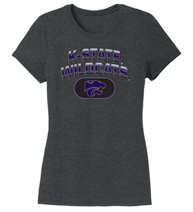 Women's K-State Wildcats Premium Tri-Blend Tee Shirt - Full Color K-State Wildcats Fade