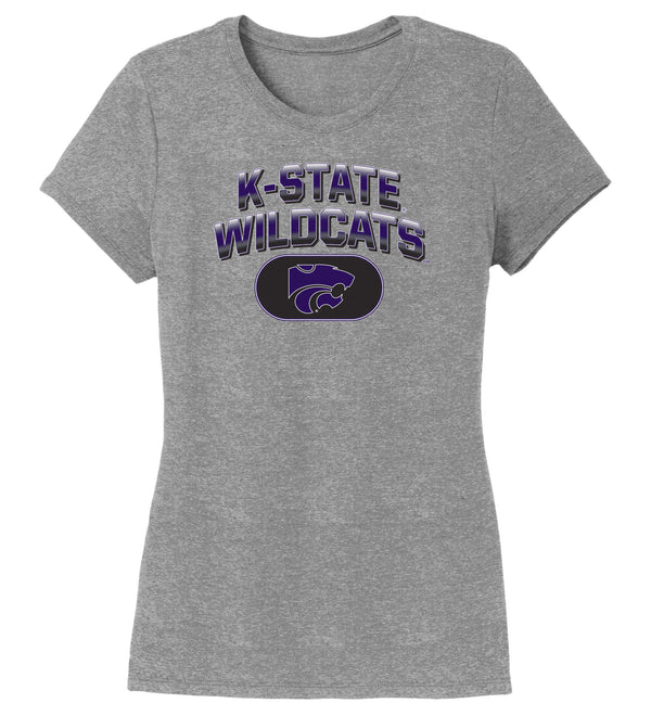 Women's K-State Wildcats Premium Tri-Blend Tee Shirt - Full Color K-State Wildcats Fade