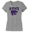 Women's K-State Wildcats Premium Tri-Blend Tee Shirt - Kansas State Powercat Logo