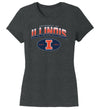 Women's Illinois Fighting Illini Premium Tri-Blend Tee Shirt - Full Color Fade Illinois Arch