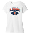 Women's Illinois Fighting Illini Premium Tri-Blend Tee Shirt - Full Color Fade Illinois Arch