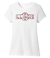 Women's Illinois Fighting Illini Premium Tri-Blend Tee Shirt - Striped Illinois Football Laces