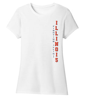 Women's Illinois Fighting Illini Premium Tri-Blend Tee Shirt - Vertical Illinois Fighting Illini