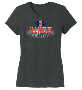 Women's Illinois Fighting Illini Premium Tri-Blend Tee Shirt - Spotlight and Shadow Illinois