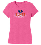Women's Illinois Fighting Illini Premium Tri-Blend Tee Shirt - Spotlight and Shadow Illinois