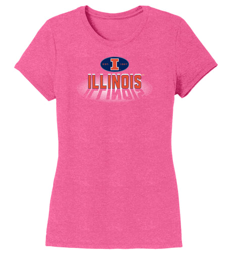 Women's Illinois Fighting Illini Premium Tri-Blend Tee Shirt - Spotlight and Shadow Illinois