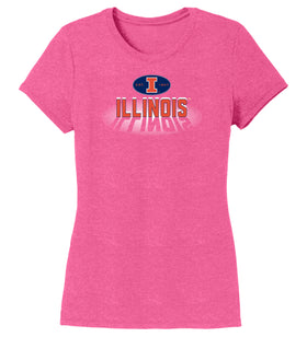 Women's Illinois Fighting Illini Premium Tri-Blend Tee Shirt - Spotlight and Shadow Illinois