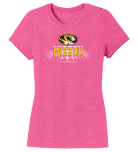 Women's Missouri Tigers Premium Tri-Blend Tee Shirt - Spotlight and Shadow Mizzou