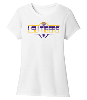 Women's LSU Tigers Premium Tri-Blend Tee Shirt - Striped Tigers Football Laces