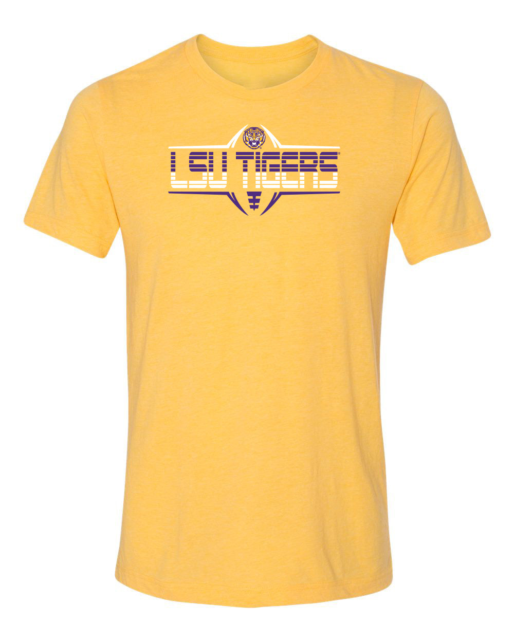 Women's LSU Tigers Premium Tri-Blend Tee Shirt - Striped Tigers Football Laces