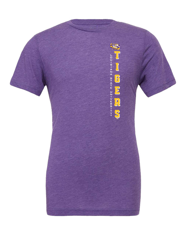 Women's LSU Tigers Premium Tri-Blend Tee Shirt - Vertical Louisiana State University Tigers