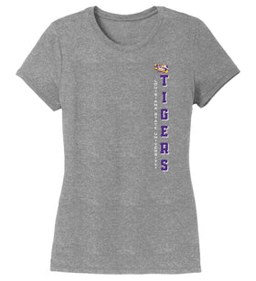 Women's LSU Tigers Premium Tri-Blend Tee Shirt - Vertical Louisiana State University Tigers