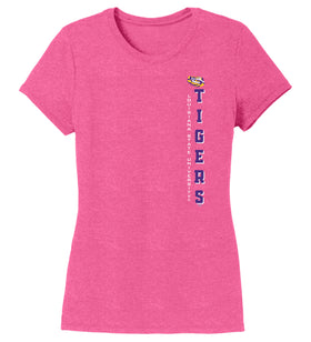 Women's LSU Tigers Premium Tri-Blend Tee Shirt - Vertical Louisiana State University Tigers