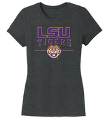 Women's LSU Tigers Premium Tri-Blend Tee Shirt - LSU Tigers 3-Stripe