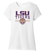 Women's LSU Tigers Premium Tri-Blend Tee Shirt - LSU Tigers 3-Stripe