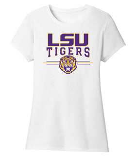 Women's LSU Tigers Premium Tri-Blend Tee Shirt - LSU Tigers 3-Stripe