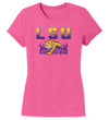 Women's LSU Tigers Premium Tri-Blend Tee Shirt - LSU Tiger Stadium Full Color Fade