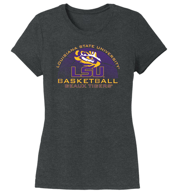 Women's LSU Tigers Premium Tri-Blend Tee Shirt - LSU Basketball Geaux Tigers