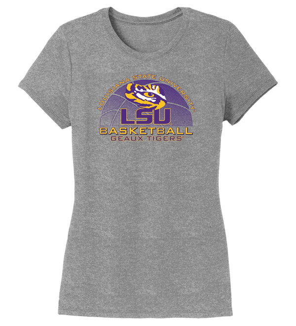 Women's LSU Tigers Premium Tri-Blend Tee Shirt - LSU Basketball Geaux Tigers