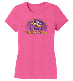 Women's LSU Tigers Premium Tri-Blend Tee Shirt - LSU Basketball Geaux Tigers