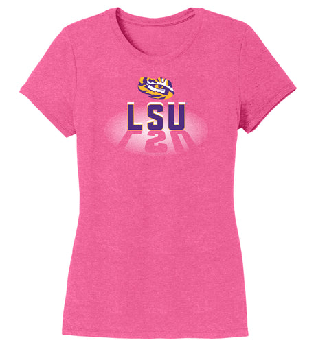 Women's LSU Tigers Premium Tri-Blend Tee Shirt - Spotlight and Shadow LSU