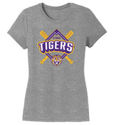 Women's LSU Tigers Premium Tri-Blend Tee Shirt - LSU Baseball Diamond