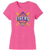 Women's LSU Tigers Premium Tri-Blend Tee Shirt - LSU Baseball Diamond