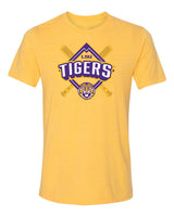 Women's LSU Tigers Premium Tri-Blend Tee Shirt - LSU Baseball Diamond