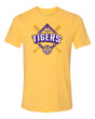 Women's LSU Tigers Premium Tri-Blend Tee Shirt - LSU Baseball Diamond