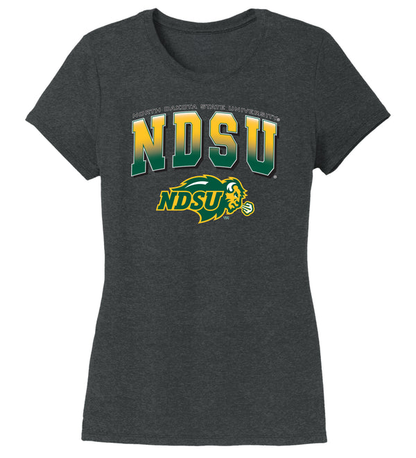 Women's NDSU Bison Premium Tri-Blend Tee Shirt - Full Color NDSU Fade with Logo