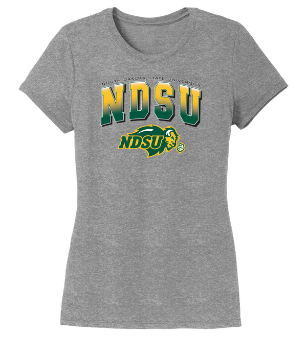 Women's NDSU Bison Premium Tri-Blend Tee Shirt - Full Color NDSU Fade with Logo