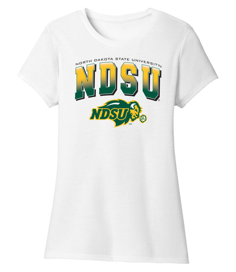 Women's NDSU Bison Premium Tri-Blend Tee Shirt - Full Color NDSU Fade with Logo