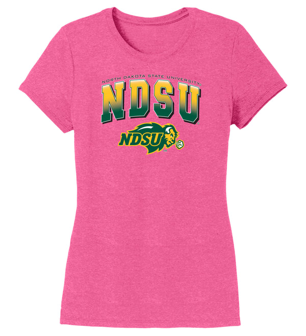 Women's NDSU Bison Premium Tri-Blend Tee Shirt - Full Color NDSU Fade with Logo