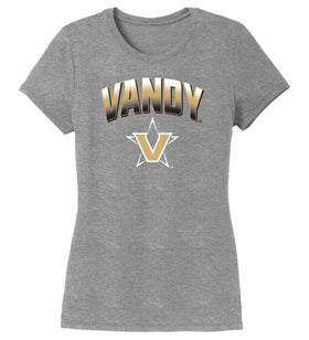 Women's Vanderbilt Commodores Premium Tri-Blend Shirt - Vandy Arch Full Color Fade with Primary