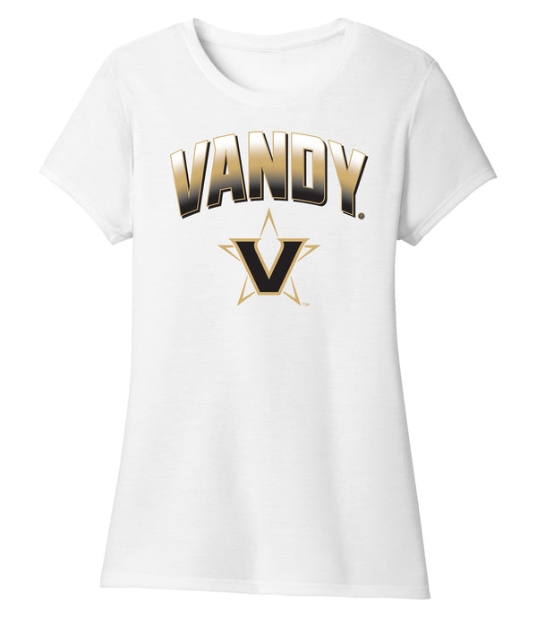 Women's Vanderbilt Commodores Premium Tri-Blend Shirt - Vandy Full Color Arch with Primary