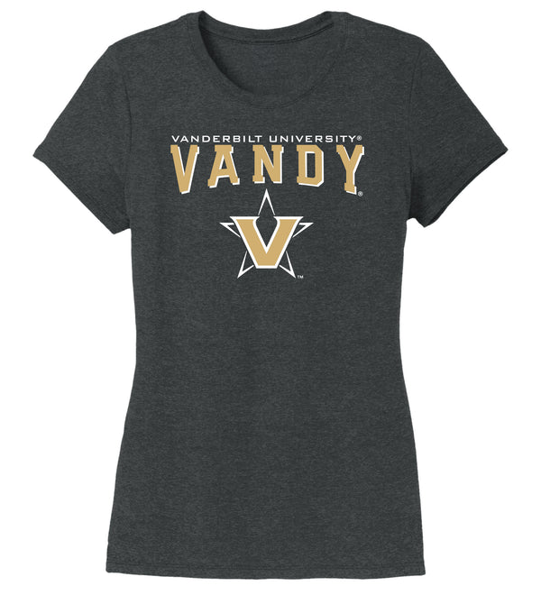 Women's Vanderbilt Commodores Premium Tri-Blend Shirt - Vandy with Primary Logo