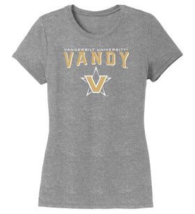 Women's Vanderbilt Commodores Premium Tri-Blend Shirt - Vandy with Primary Logo