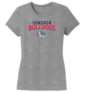 Women's Gonzaga Bulldogs Premium Tri-Blend Tee Shirt - Gonzaga Bulldogs 3 Stripe