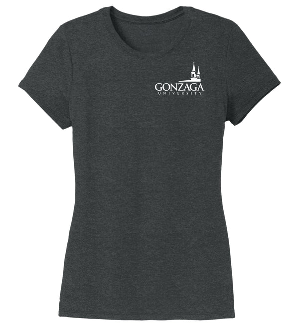 Women's Gonzaga Bulldogs Premium Tri-Blend Tee Shirt - Gonzaga Spires