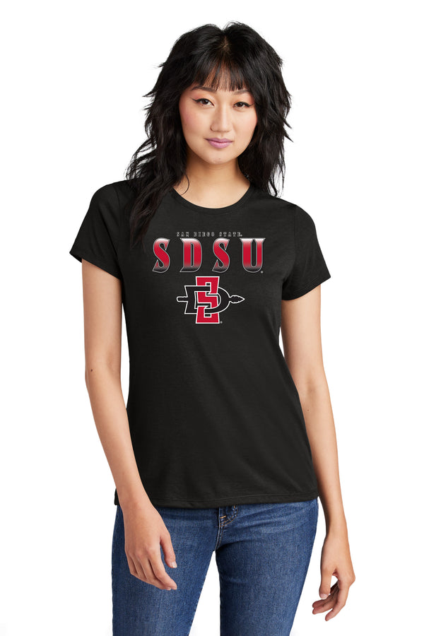 Women's San Diego State Aztecs Premium Tri-Blend Tee Shirt - SDSU Full Color Fade Aztecs Logo