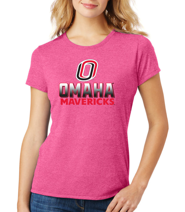 Women's Omaha Mavericks Premium Tri-Blend Tee Shirt - Full Color Fade Omaha