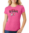 Women's Utah Utes Premium Tri-Blend Tee Shirt - Full Color Fade Utah Utes Logo