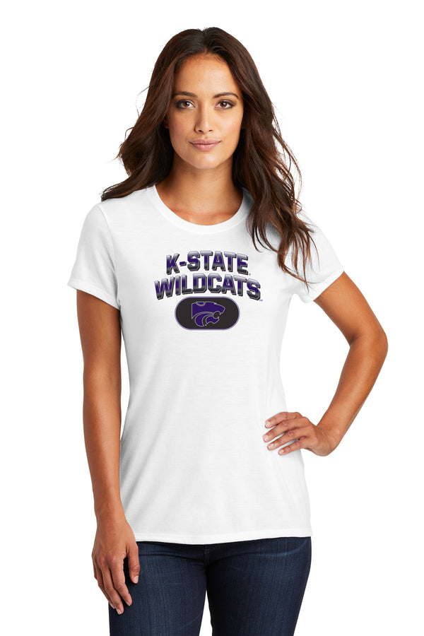 Women's K-State Wildcats Premium Tri-Blend Tee Shirt - Full Color K-State Wildcats Fade