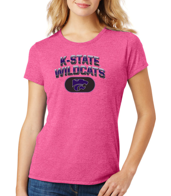 Women's K-State Wildcats Premium Tri-Blend Tee Shirt - Full Color K-State Wildcats Fade