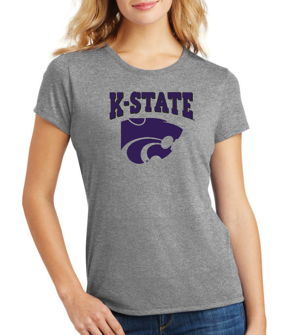 Women's K-State Wildcats Premium Tri-Blend Tee Shirt - Kansas State Powercat Logo